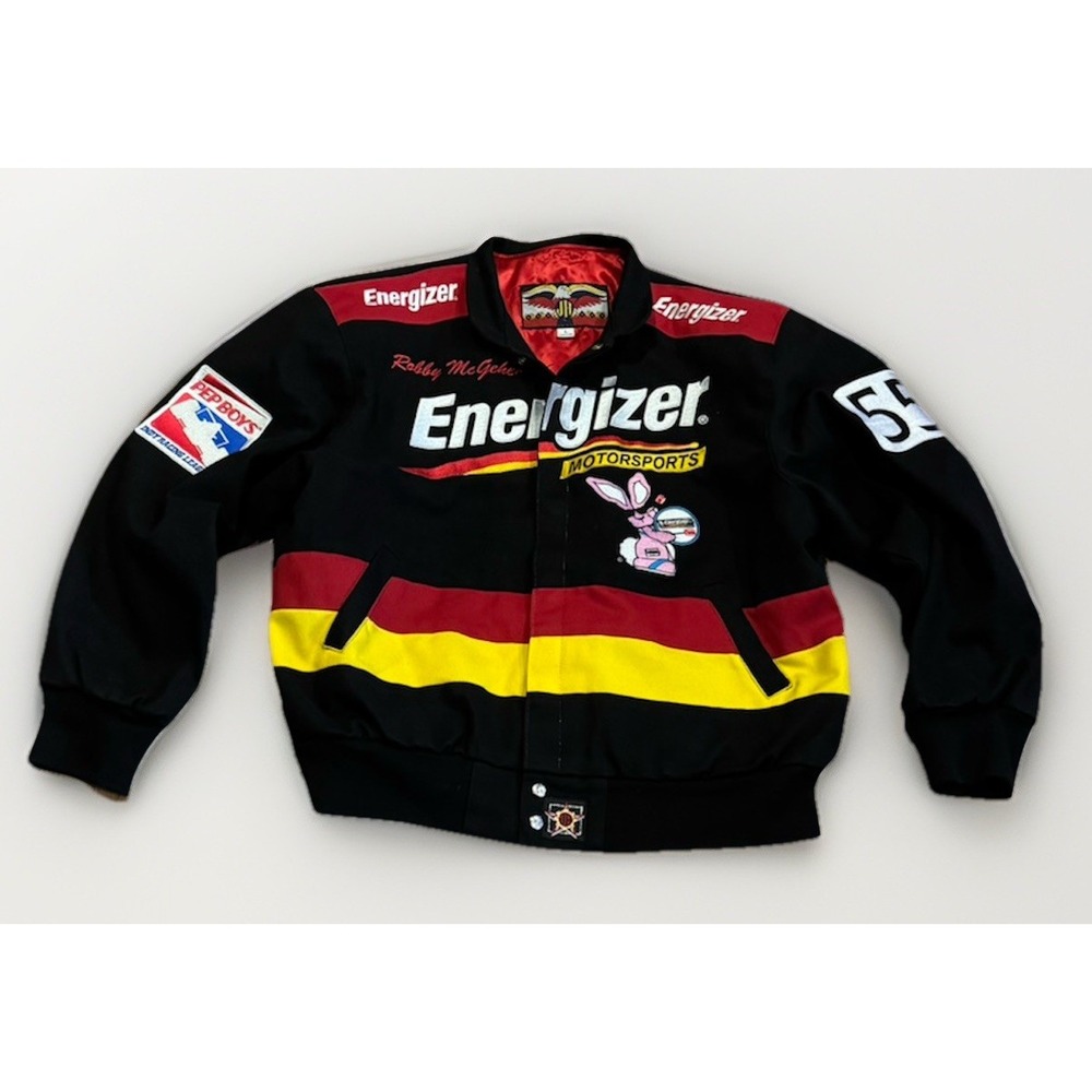 Vintage Jeff Hamilton Energizer Racing Jacket L NASCAR Indy USA Made JHD Rare